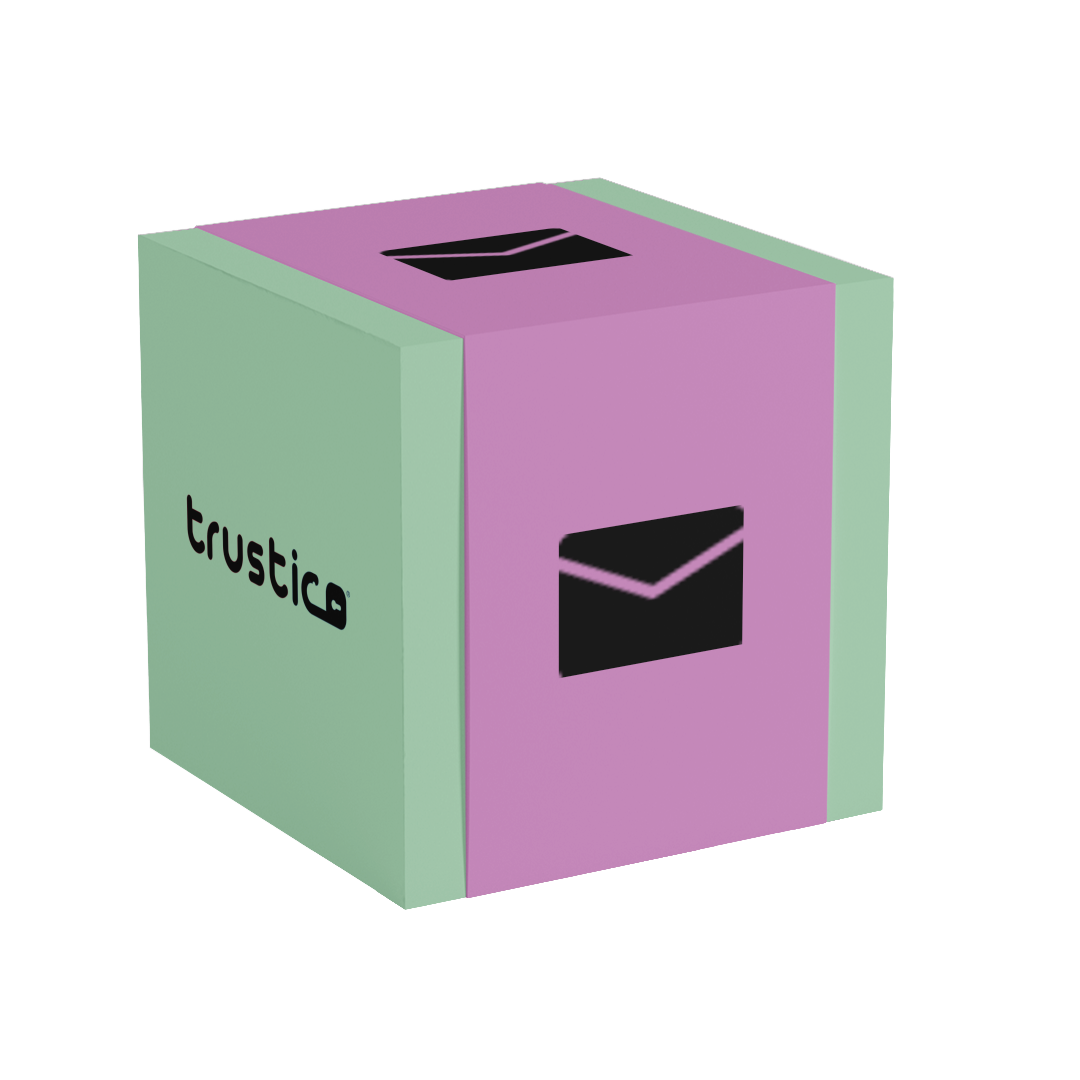 A 3D cube with green and purple faces featuring envelope icons and a lock symbol alongside "Sectigo® S/MIME Mailbox Validated (MP)" from Sectigo CA, representing secure email authentication and encryption.