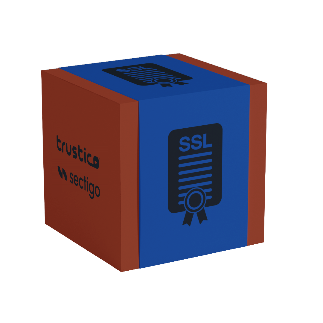 A 3D cube with brown and blue faces. One face displays an SSL certificate icon, while another features the Sectigo® CA logo and product name PositiveSSL DV Single Site, emphasizing simple Domain Validation for a single site.